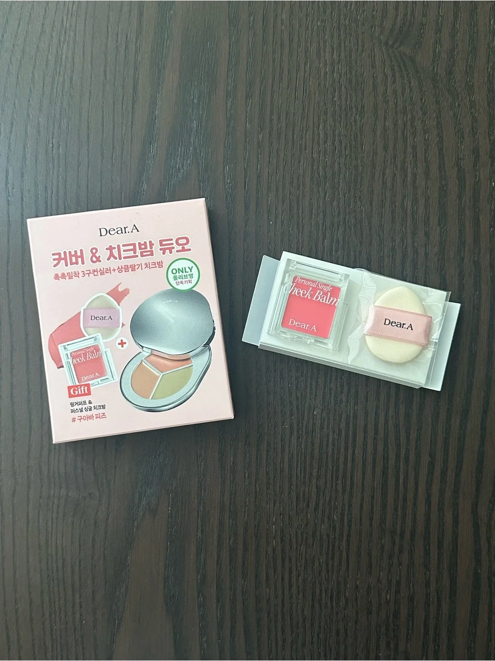 Dear.A Single Cheek Balm Guava Fizz + Finger Puff